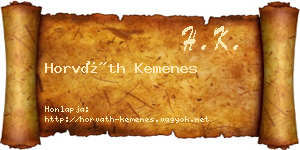 Horváth Kemenes névjegykártya